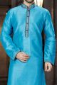 Blue Art Dupion Regular Kurta Pajama (NMK-3766)