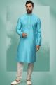 Blue Art Silk Kurta Pajama (NMK-6415)