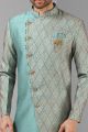 Blue Art Silk Mens Indo Western (NMK-5828)