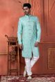 Blue Art Silk Sherwani for Men (NMK-7728)