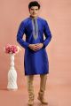 Blue Banarasi Art Silk Kurta Pajama (NMK-7936)