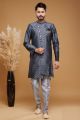 Blue Banarasi Jaquard Indo Western (NMK-7038)