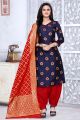 Blue Banarasi Silk Salwar Kameez (NWS-6339)