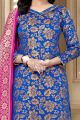 Blue Banarasi Silk Salwar Suit (NWS-6369)