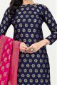 Blue Banarasi Silk Salwar Suit (NWS-6406)