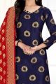 Blue Banarasi Silk Womens Salwar Kameez (NWS-6349)