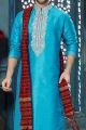 Blue Banglori Silk Designer Kurta Pajama (NMK-3826)