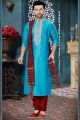 Blue Banglori Silk Designer Kurta Pajama (NMK-3826)