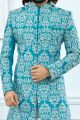 Blue Banglori Silk Sherwani (NMK-4112)