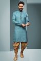 Blue Cotton Casual Kurta Pajama (NMK-6211)