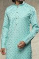 Blue Cotton Kurta Pajama for Men (NMK-6145)