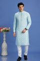 Blue Cotton Kurta Pajama (NMK-7529)