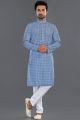 Blue Cotton Kurtas for Men (NMK-8138)