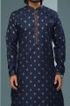 Blue Cotton Mens Kurta Pajama (NMK-6217)