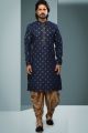 Blue Cotton Mens Kurta Pajama (NMK-6217)