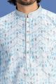 Blue Cotton Mens Kurta Pajama (NMK-7524)