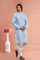 Blue Cotton Mens Kurta Pajama (NMK-7535)