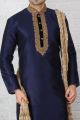 Blue Dupion Art Silk Kurta Pajama (NMK-3697)