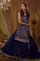 Blue Faux Georgette Plazzo Salwar Suit (NWS-6922)