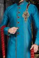 Blue Giccha Silk Indo Western(NMK-3365)