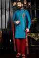 Blue Giccha Silk Indo Western(NMK-3365)