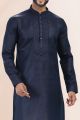 Blue Linen Cotton Kurta Pajama (NMK-6734)