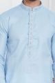 Blue Linen Cotton Kurta Pajama (NMK-7603)