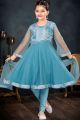 Blue Net Girls Salwar Kameez (NFG-275)