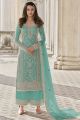 Blue Net Womens Salwar Suit (NWS-6711)