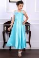 Blue Satin Girls Gown (NFG-192)