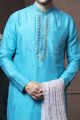 Blue Silk Kurta Pajama for Men (NMK-6032)