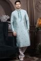 Blue Silk Kurta Pajama (NMK-6028)