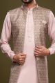 Brown Art Silk Digital Printed Jacket Kurta (NMK-7085)