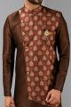 Brown Art Silk Indo Western (NMK-5815)