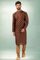 Brown Art Silk Kurta Pajama (NMK-5858)