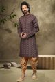 Brown Cotton Mens Kurta Pajama (NMK-6125)