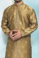 Brown Jaquard Silk Brocade Kurta Pajama (NMK-4919)