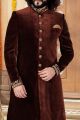 Brown Velvet Sherwani (NMK-4329)