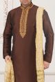 Coffee Art Banarasi Silk Casual Kurta Pajama (NMK-4005)