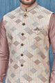 Coffee Art Banarasi Silk Nehru Jacket (NMK-7423)