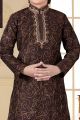 Coffee Art Silk Kids Kurta Pajama (NKK-641)