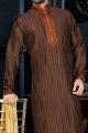 Coffee Brown Art Dupion Men's Kurta Pajama (NMK-3403)