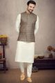 Coffee Cotton Mens Nehru Jacket (NMK-6955)