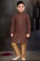 Coffee Cotton Printed Boys Kurta Pajama (NKK-788)