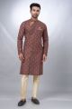 Coffee Cotton Printed Mens Indo Western (NMK-6931)