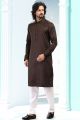 Coffee Fancy Silk Kurta Pajama (NMK-6745)