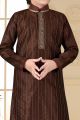 Coffee Jaquard Kids Kurta Pajama (NKK-656)