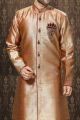 Copper Giccha Silk Men's Indo Western Kurta (NMK-3205)