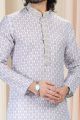 Cotton Digital Print Grey Kurta Pajama (NMK-6662)