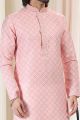 Cotton Digital Print Peach Kurta Pajama (NMK-6674)